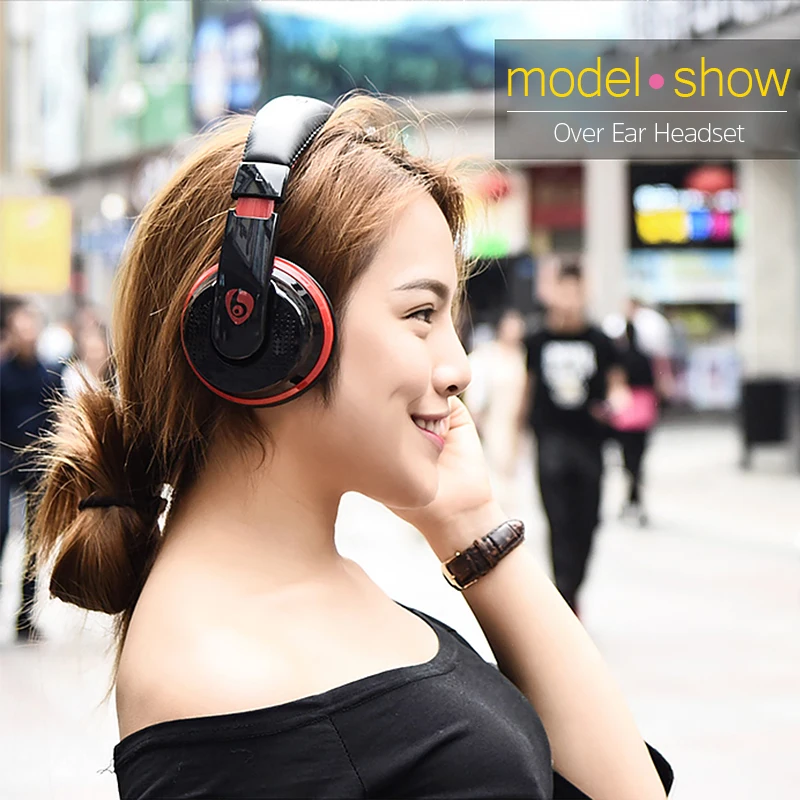 Über Ohr Bass Stereo Bluetooth Kopfhörer Wireless Headset Unterstützung Micro SD Karte Radio Mikrofon
