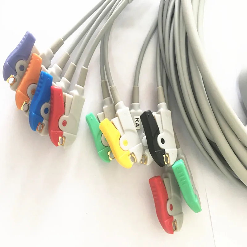 Совместим с Nihon kohden 9010/9020/9620 ECG кабелем 10 ecg leadwires ekg (без резистора) DB 15pin для