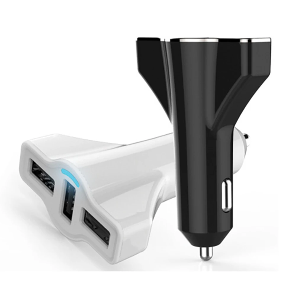 

Travel Quick Car Charger Mobile Phone 3 Port Adapter USB Output Safe Fast Charging 5v/5.2A For Iphone Samsung LG Tablet Xiaomi