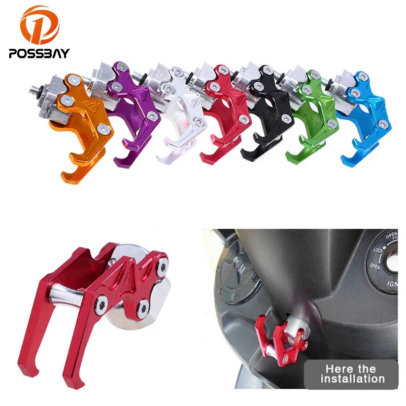 

POSSBAY Universal Aluminum Alloy Motorcycle Hook Hanger Helmet Bag Gadget Glove Eagle Claw Hook Bottle Carry Holder Motorbike