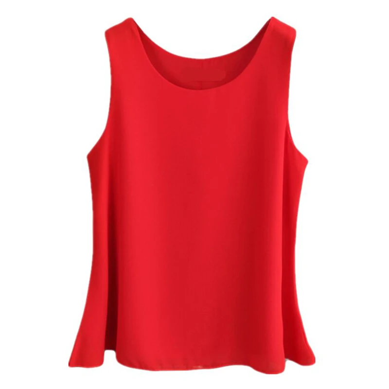 Acheter Banerdanni Femmes Chemisier En Mousseline 2018 Nouvelle arrivée D été sans manches O cou Femelle Blouses Plus La Taille 6XL 5XL Solide couleur Chemises