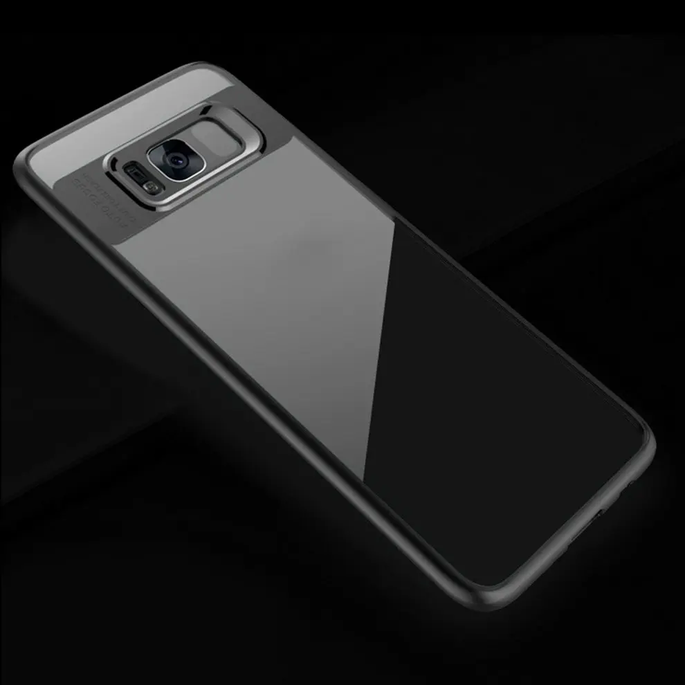 

2 Pcs Slim Clear Transparent Soft TPU Silicone Phone Back Case Black Shockproof Anti-drop Protective Cover For Samsung S8 S8Plus