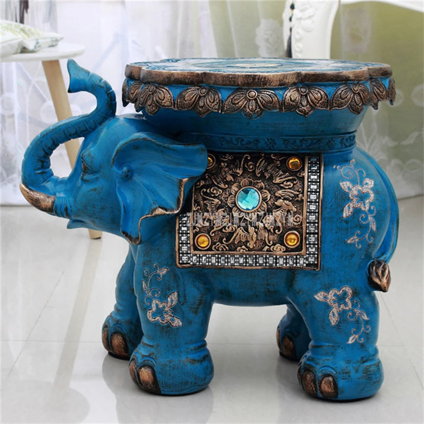 Best European Style Lucky Elephant Design Low Stool For Living Room Home Furnishing Decoration Ornament Ottoman Stool Wedding Gifts