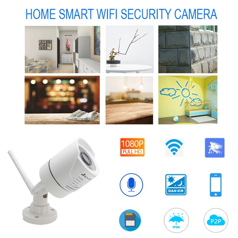 JIENUO 1080P Wifi камера ip Cctv беспроводная безопасность наружная Водонепроницаемая 2.0mp HD камера наблюдения аудио IPCam инфракрасный TF слот для карты