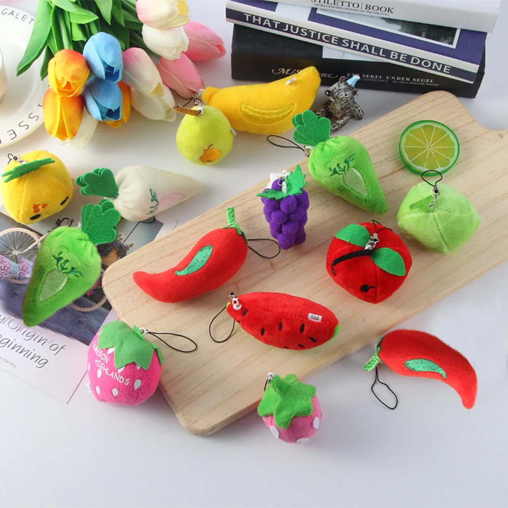 

Small Pendant Pineapple Mini Doll Pendant for Baby Cradle Let Children Know Fruits and Vegetables Child Plush Toys for Children