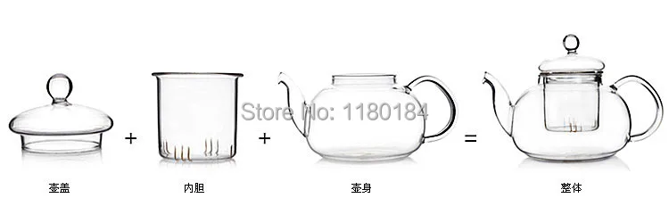 6 шт./лот стеклянный чайник 600 мл+ 4 шт 80 мл стеклянная чайная чашка+ 1 шт Тепловая основа термостойкая стеклянная посуда кофейная чайная чашка OL 0008
