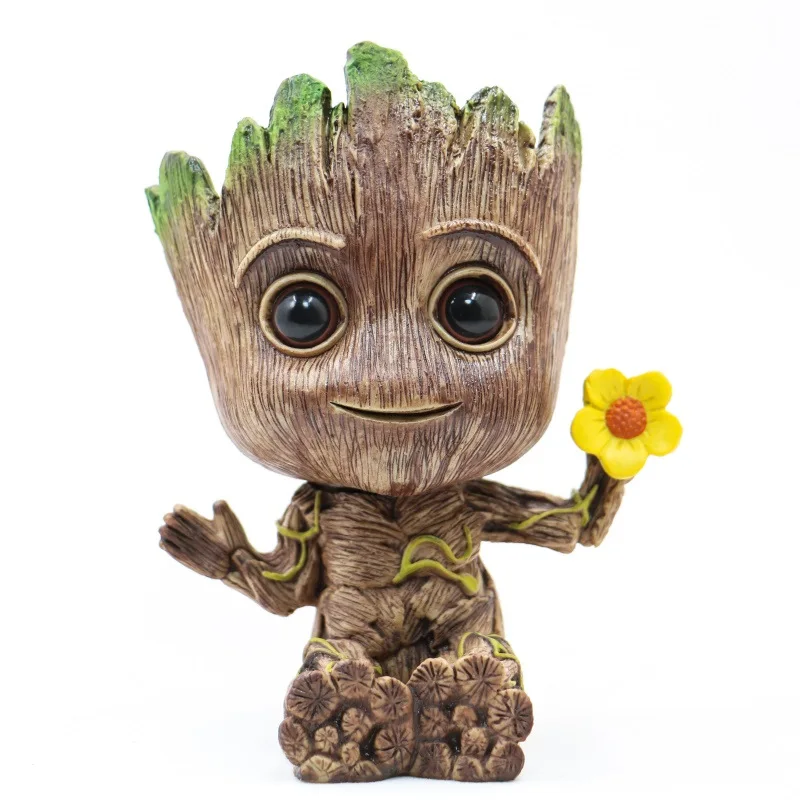 

Tree Man Baby Pen Pot Flowerpot Marvel Action Figures PVC Decoration Home Collection Model Toys