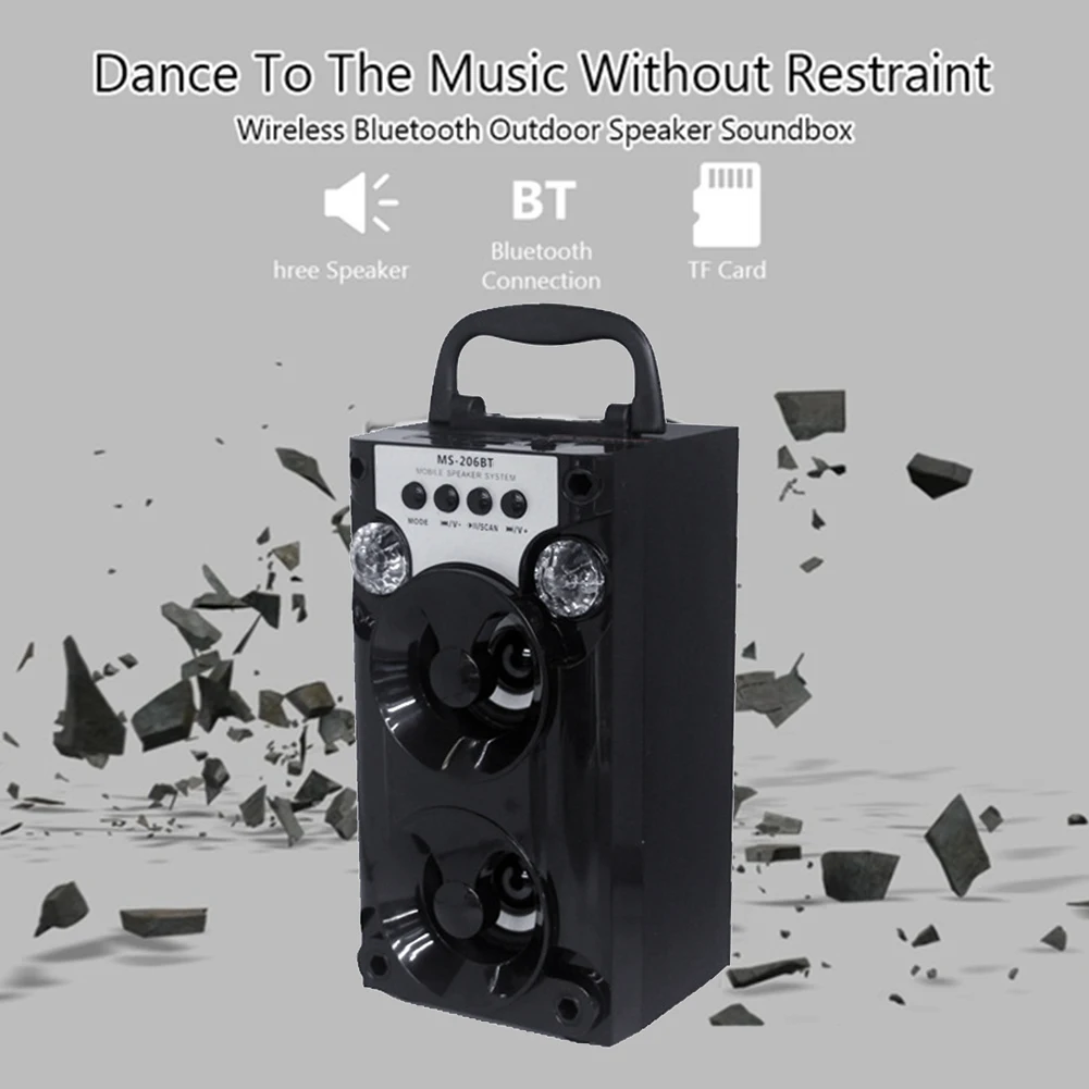 

MS-206BT Speaker Music Player FM Radio Aux Support Support TF Card Portable Bluetooth Outdoor Wireless
