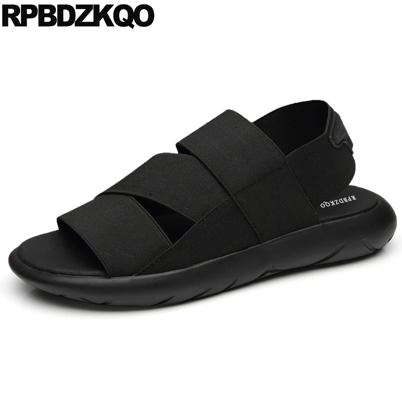 

Flat Runway Designer Sport Elastic 2019 Soft Sneakers Water Strap Black Shoes Roman Men Gladiator Sandals Summer Famous Brand