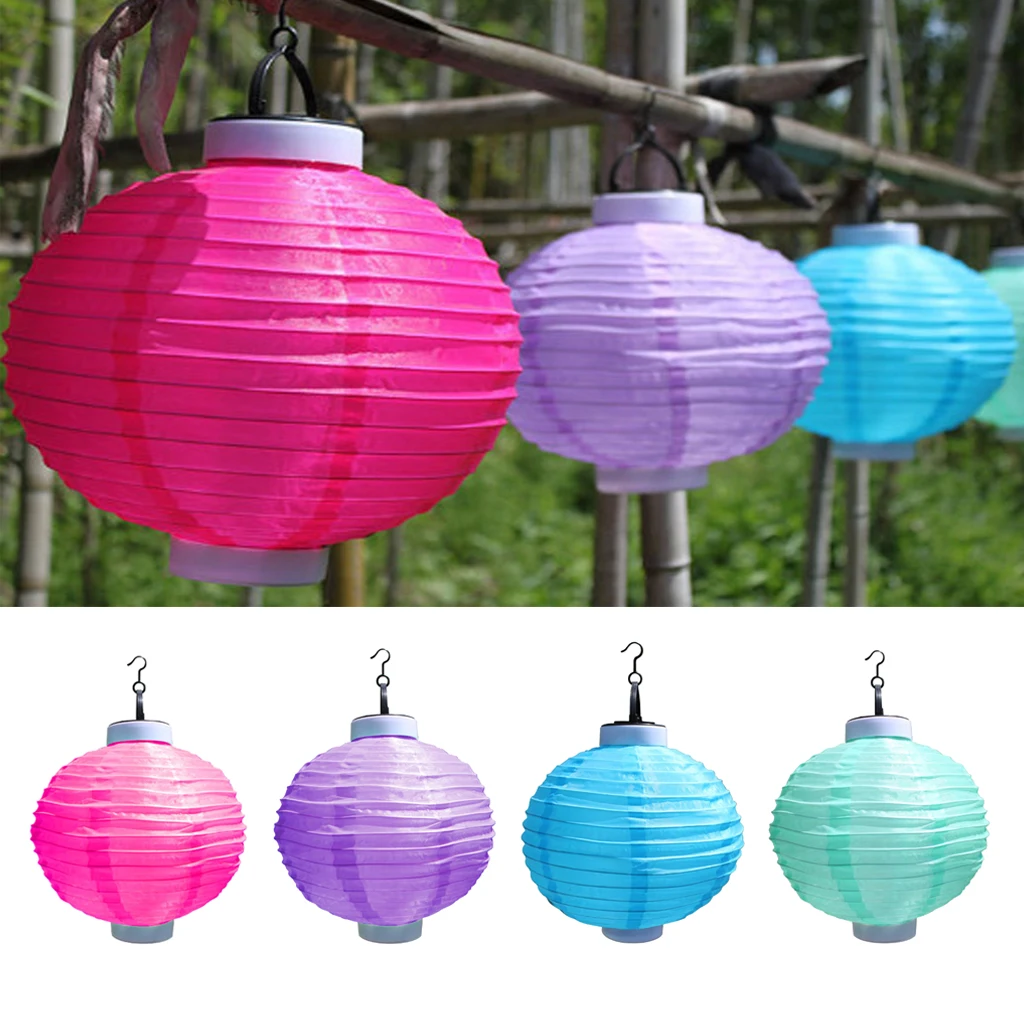 Red/ Purple/ Blue/ Green Solar Power LED Light Garden Path Yard Decor Lamp Outdoor Walkway Summer Decor Waterproof Nylon Fabric