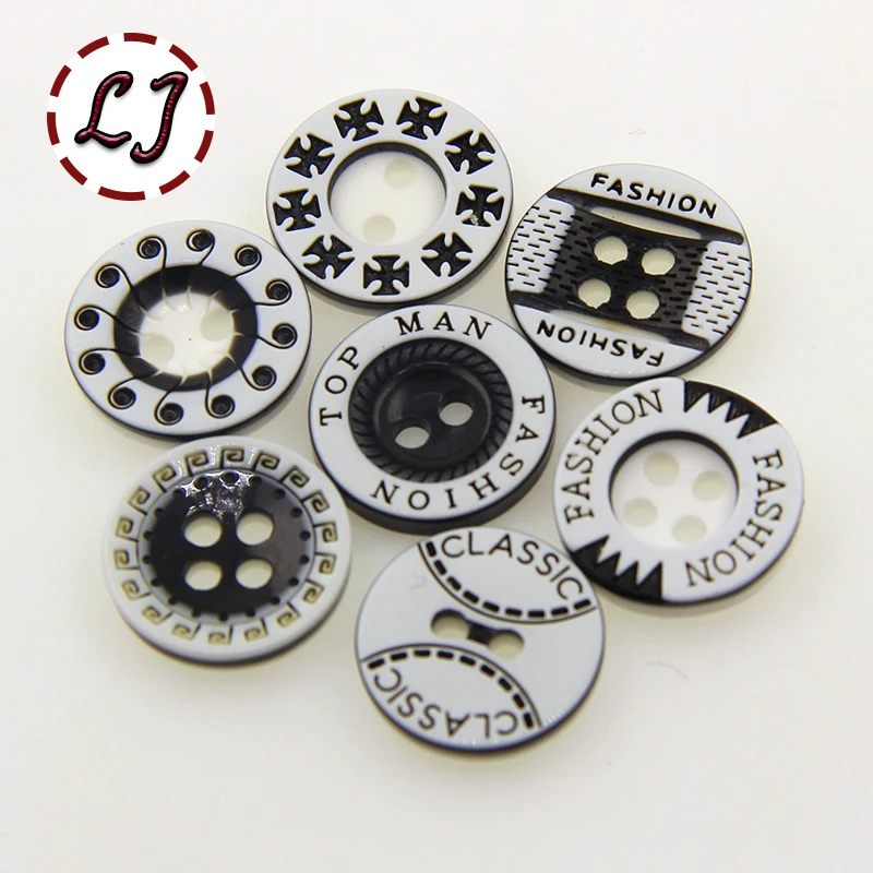 

free shipping 100PCS/LOT black&white 2-Holes round Button 12mm resin button plastic child buttons sewing accessory scrapbooking