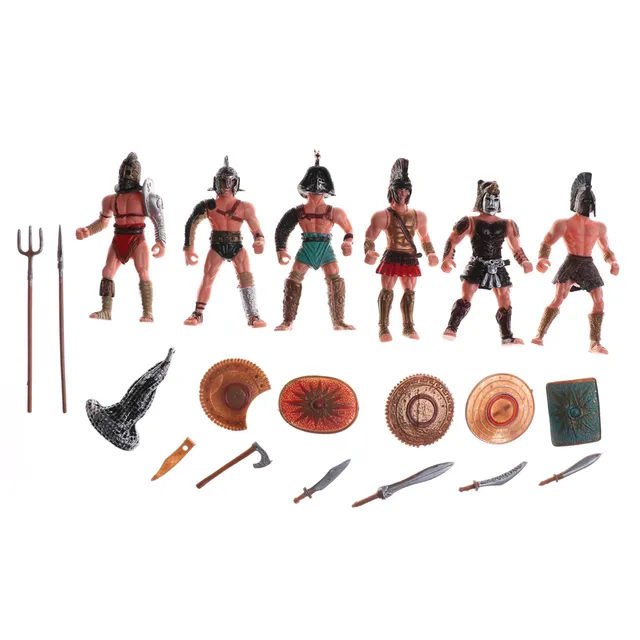 Hot 1 set Plastic Ancient Roman Gladiator Warriors Medieval Soldier