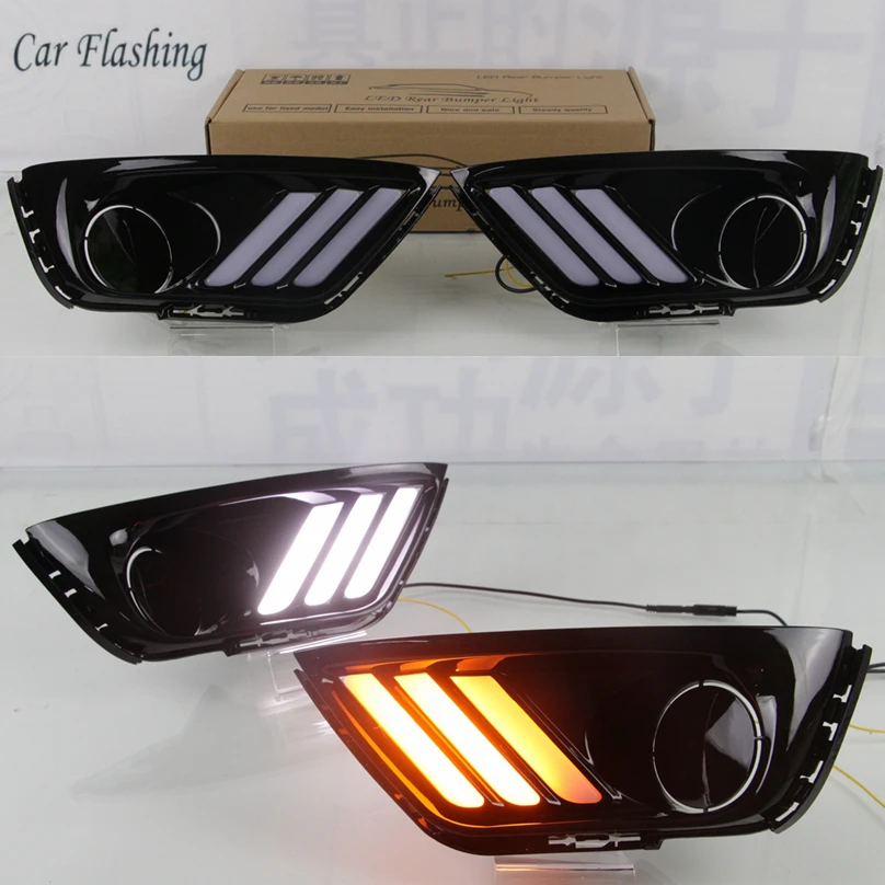 Car Flashing 1 pair For Jeep Compass 2017 2018 LED DRL Daytime Running