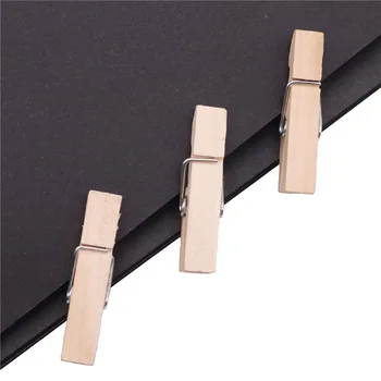 

Clip 100Pcs/Pack Photo Clips Natural Wooden Craft Clothespin