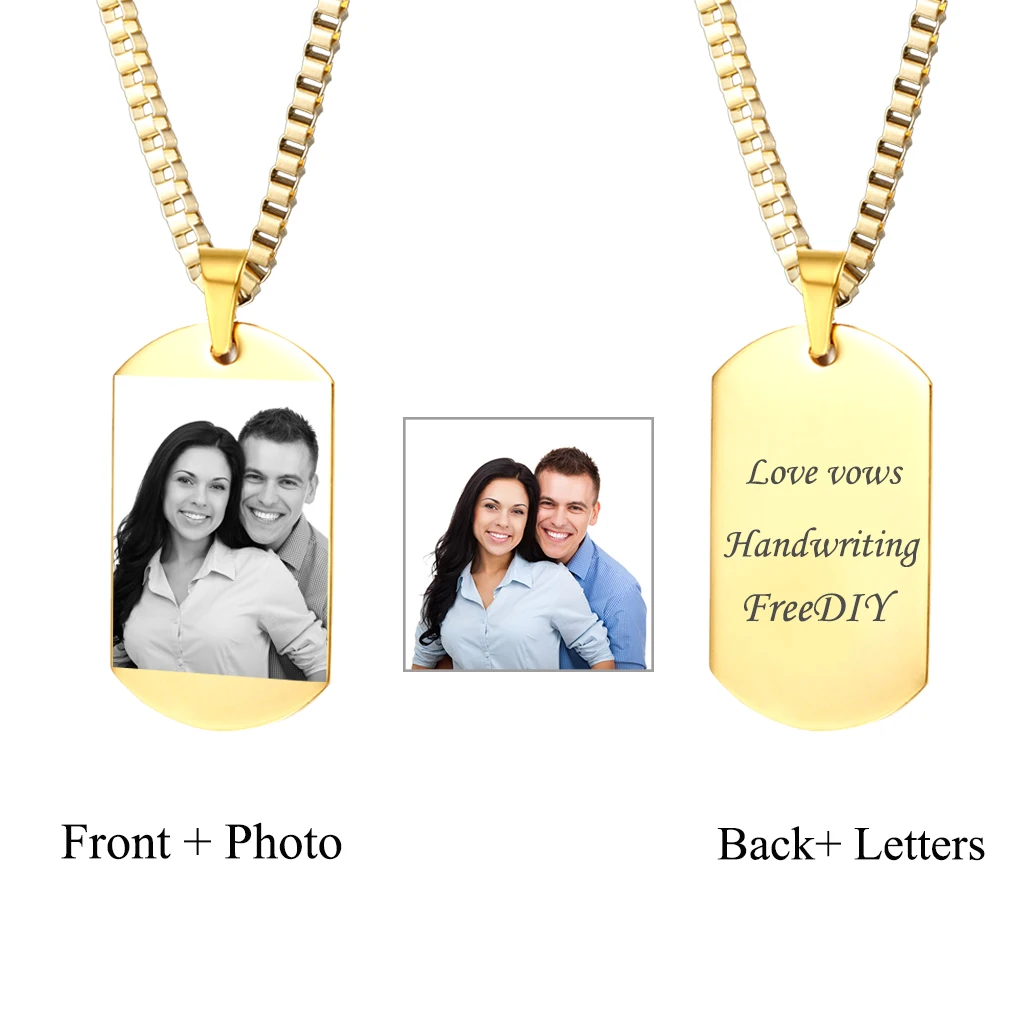 Ожерелье с гравировкой из нержавеющей стали 3 цвета|jewelry name|necklace statementmen jewelry |