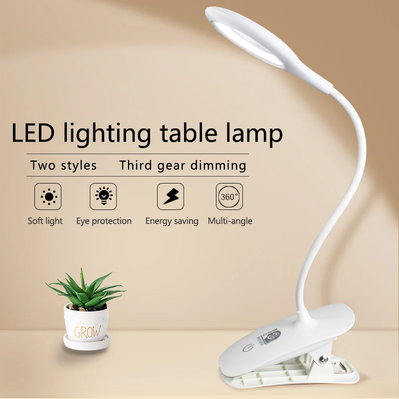 

Led Desk lamp desk light USB Touch Table Lamp with Clip Flexible Foldable Bed Reading Book Night Light 3 Modes Eye Protection
