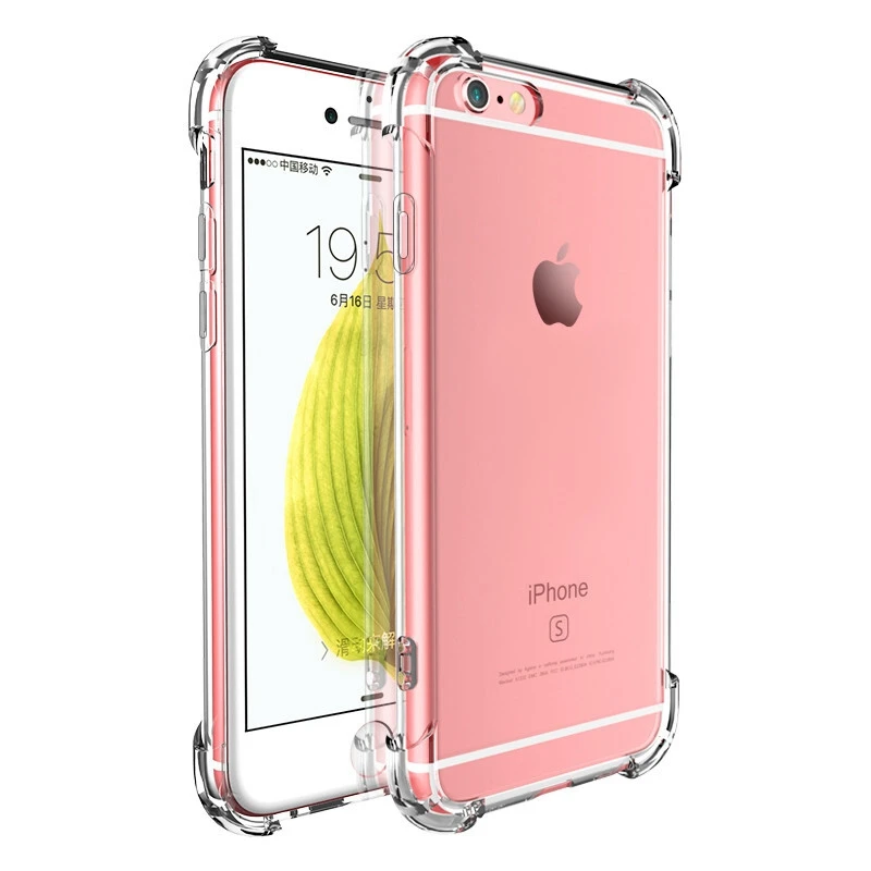 Модные мягкие ясно ТПУ антидетонационных чехол для iPhone X 5 5S 6 S плюс 7 8 прозрачный с