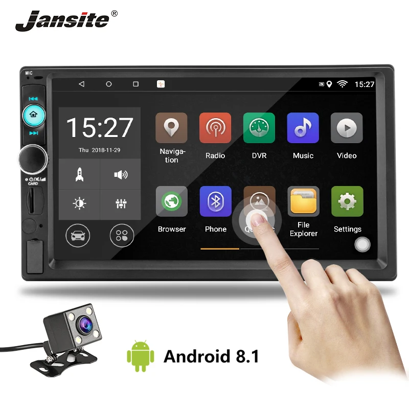 

Jansite 7" 2 din Car Radio Android 8.1 player DVD digital 1080P Touch screen car stereo Car Multimedia Player with Backup camera