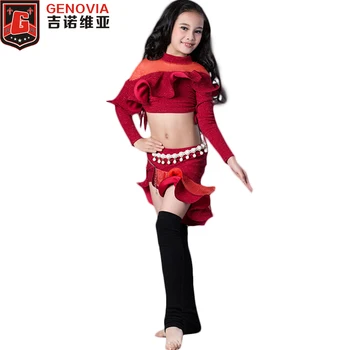 

2019 Special Offer Limited Women Cotton Tribal Children's Day Performance Dance Costume Kids Belly Costumes 2-piece Top+skirt