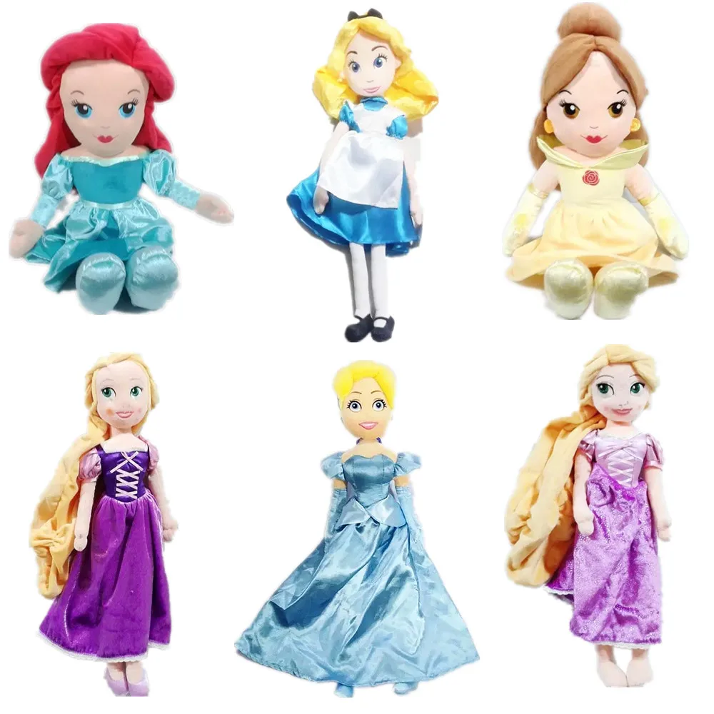 

1pieces/lot big 50cm plush rapunzel Ariel Bell Cinderella Aurora Sofia Snow white doll collective edition toy