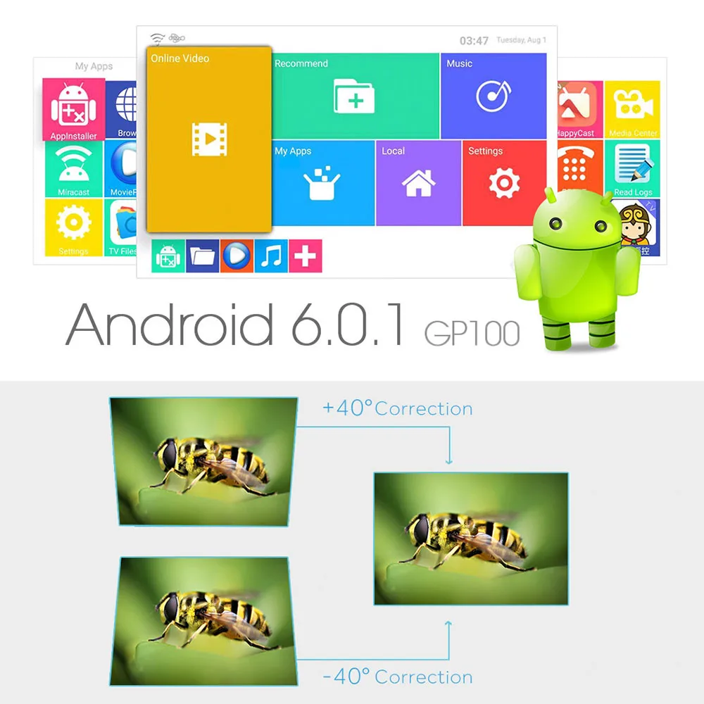 VIVIBRIGHT светодиодный проектор GP100UP Поддержка Full HD Android wifi Bluetooth 3D офисный домашний
