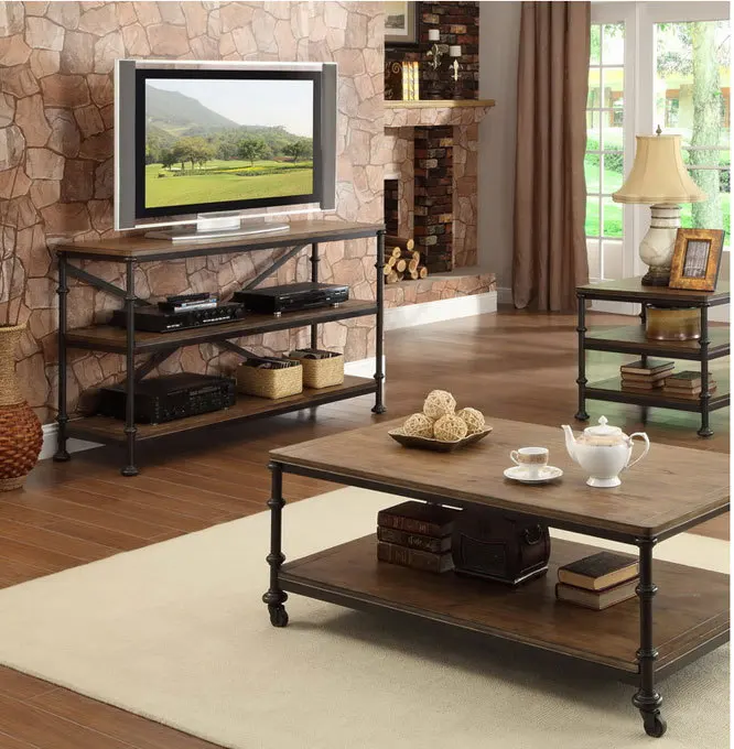 Pays d'amérique forgé bois de fer rétro chambre meuble TV