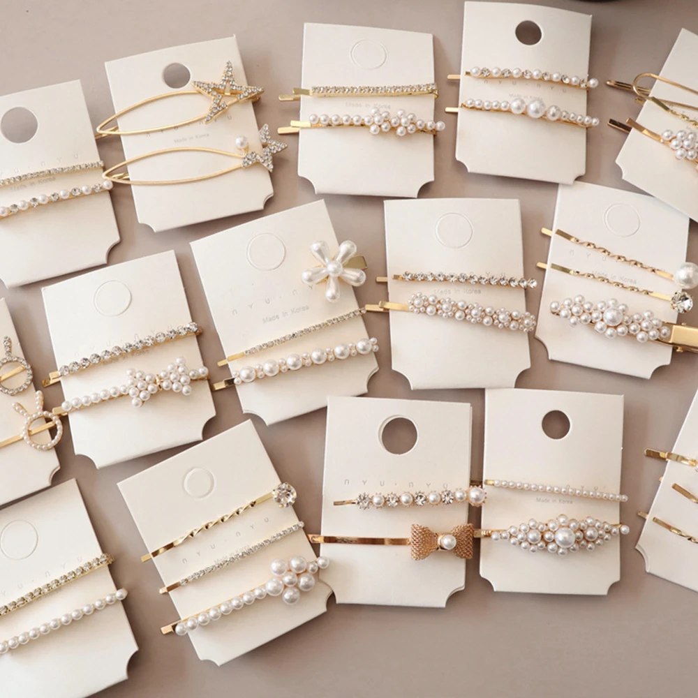 

1 set Minimalist Pearl Hairclips Barrette Hair Clip Geometric Flower Hairpin Hairgrip For Women Girls Hair Styling Accessories