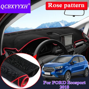 

Car Styling Anti-slip Mat For Ford Ecosport 2013-2018 RHD&LHD Rose Pattern Dashboard Mat Protective Pad Shade Cushion Mat