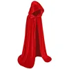 2022 Halloween Costume Unisex Cosplay Death Cape Long Hooded Cloak Wizard Witch Medieval Cape S-XL Black White Red Coffee Blue ► Photo 2/5