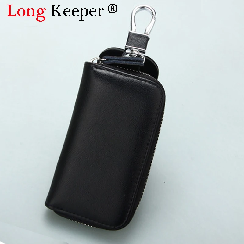 

2018 Genuine Cow Leather Men Women Car Key Bag Wallet Multi Function Key Case Keychain Cover Zipper Key Case Bag Pouch Purse