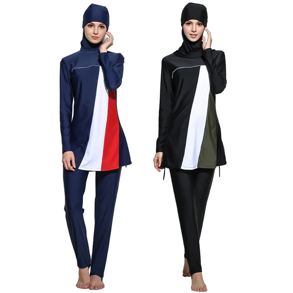 

3 Piece Plus Size Muslim Swimwear Women Girls Women Ladies Muslim Full Piece Swimsuit Costumes Modest Swimwear Burkini