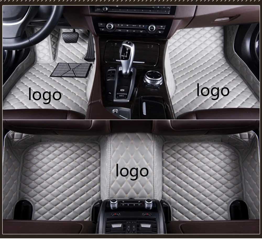 

For Audi A4 B8 2010-2014 ,2017-2019, 2004-2008 + logo car carpets leather Car Floor Auto Mats Waterproof Mat