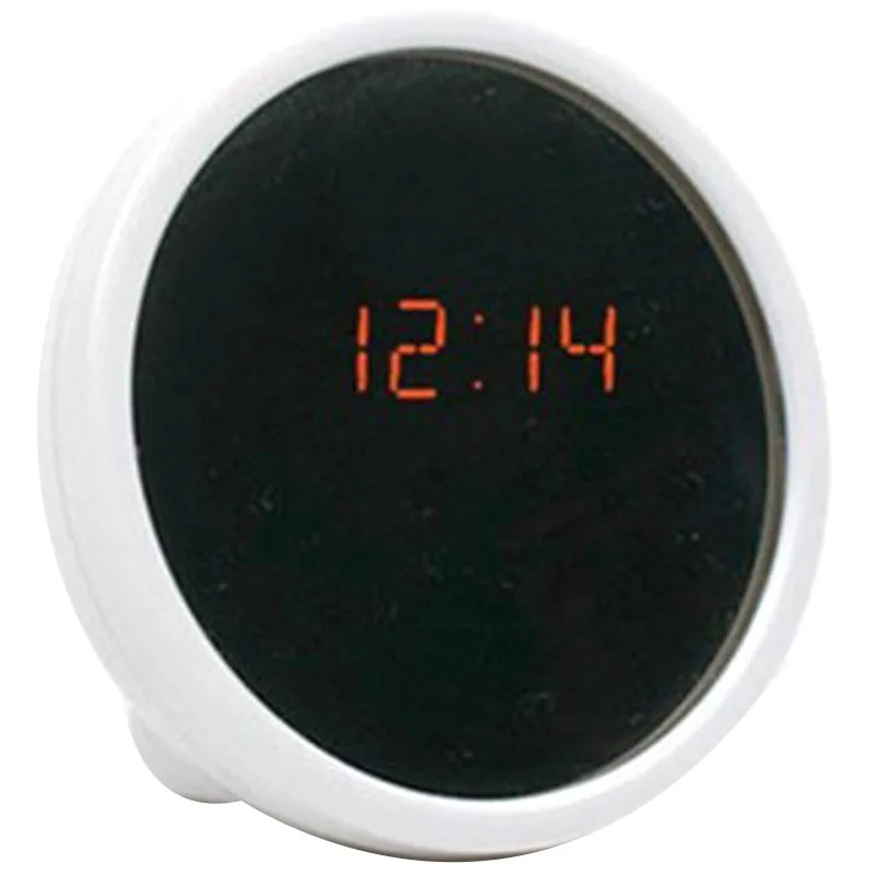 

TOP!-New Multi Function Electronic Alarm Clock Mini Desktop Clock Mirror Surface Led Clock Night Light Women Female Make Up Mi