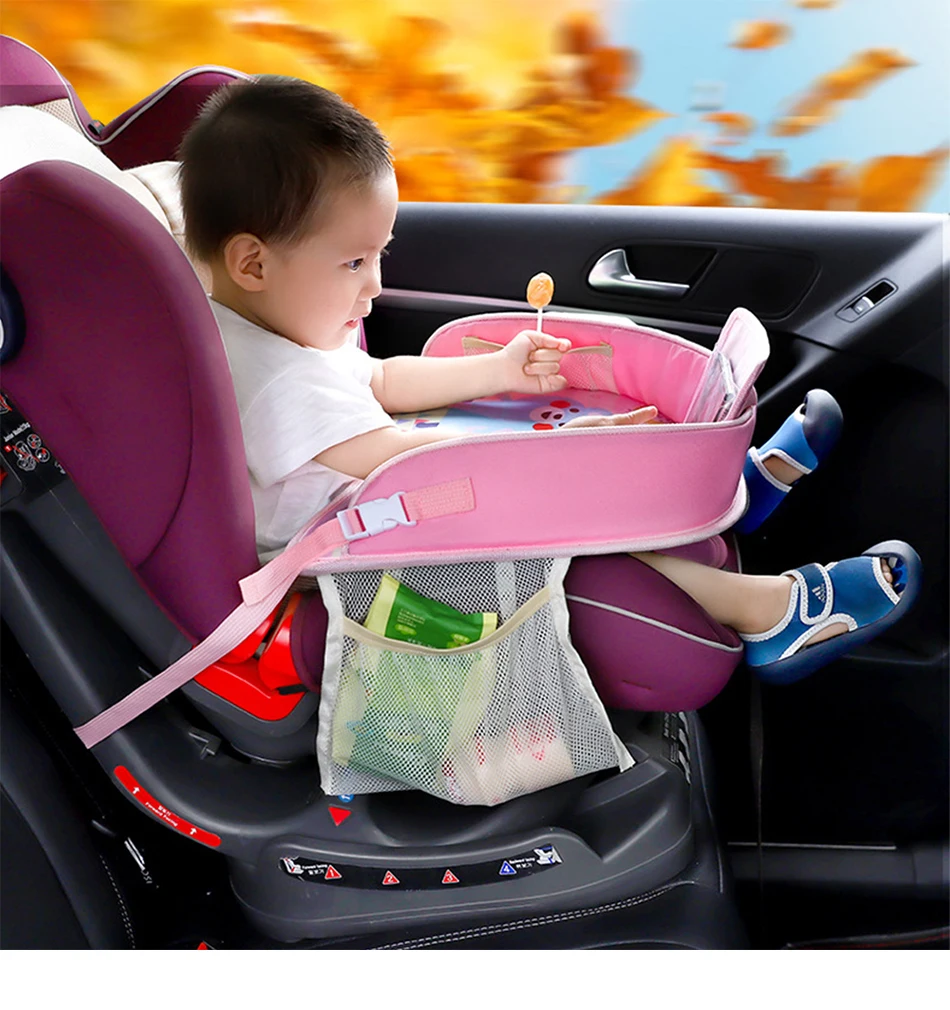 Аксессуары для детских колясок, лоток с рисунком, водонепроницаемый стол для хранения, автомобильное безопасное сиденье, поднос для младенцев, детский обеденный стол для напитков