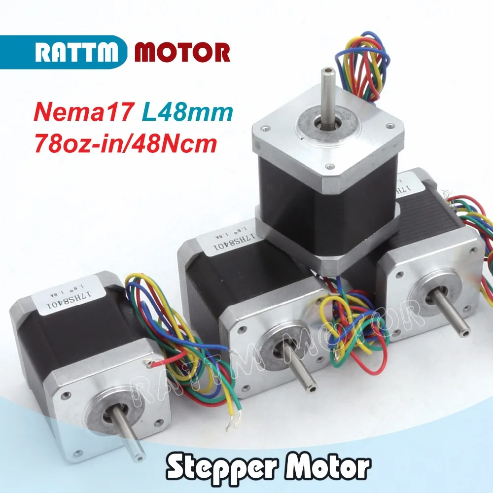 4 шт. Nema17 78 Oz in /48 мм CNC шаговый двигатель/1.8A 3D Makebot принтер/печать 17HS8401 от мотора