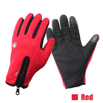 Теплые ветрозащитные велосипедные перчатки RIGWARL с сенсорным экраном для занятий спортом на открытом воздухе, перчатки для езды на велосипеде и мотоцикла, перчатки для езды на велосипеде - Цвет: Красный