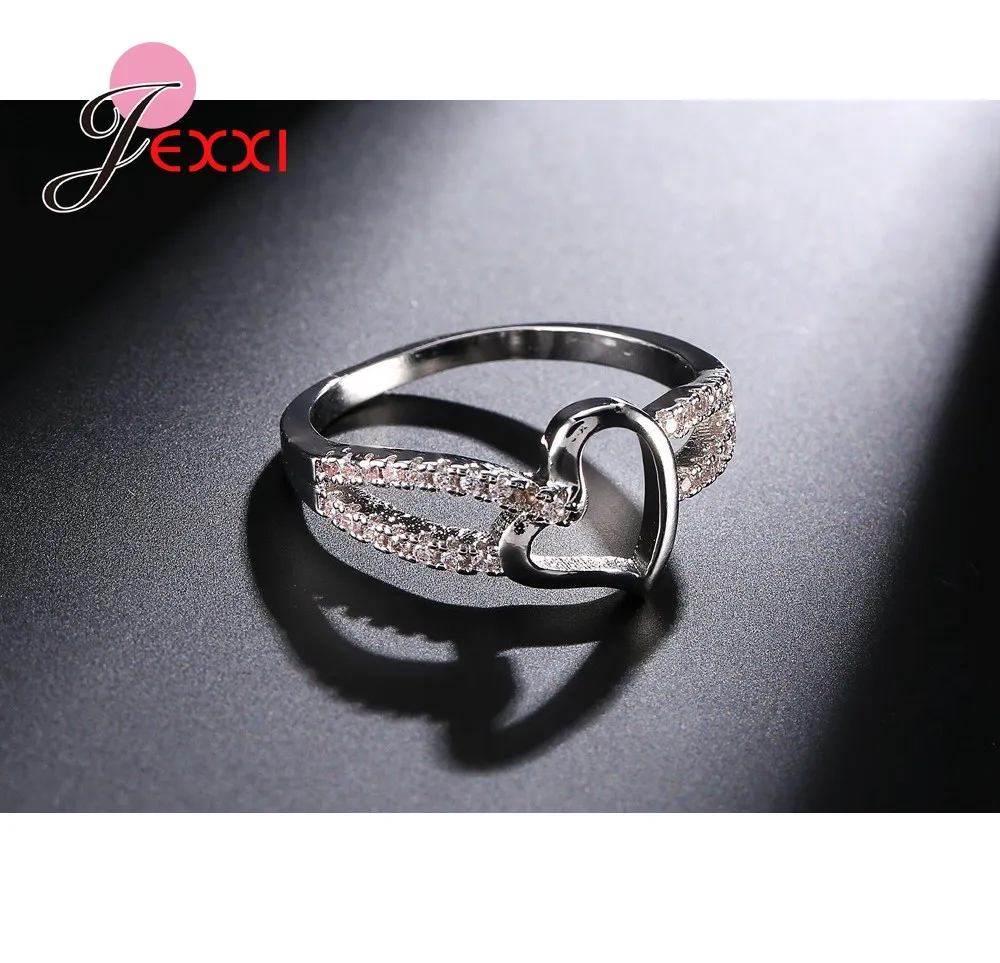 Милое Сердце Обручальные кольца для дам 925 пробы серебряные модные ювелирные изделия с высшего качества CZ женские оптовые продажи