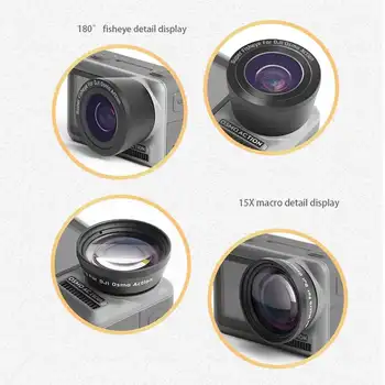 

New Arrival for DJI OSMO Action Sports Camera Accessories 15X Zoom 180 Degree HD Fisheye Camera Lens Sports Camera Accessories