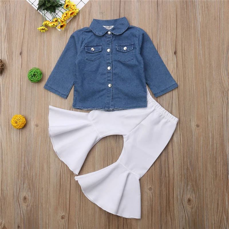 

9M-4Y Newborn Toddler Kid Baby Girl T-shirt Tops+ Flared Pant 2pcs Outfits Clothes Spring Autumn Set
