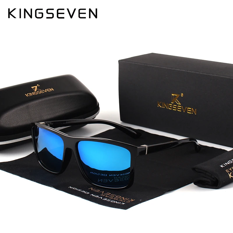 Goede KINGSEVEN Originele Zonnebril Vrouwen Mannen Brand Design TR90 Frame Zonnebril Voor Mannen Fashion Classic UV400 Vierkante Brillen S730