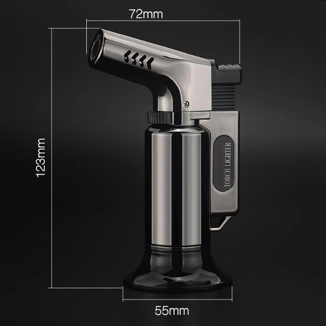 1pc Outdoor BBQ Lighter Cigar Torch Turbo Lighter Jet Butane Gas Cigarette 1300 C Spray Gun Windproof Pipe Lighter For Kitchen 3