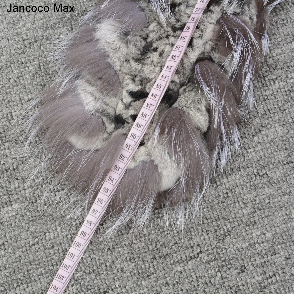 Jancoco Max новое поступление настоящий мех кролика и настоящий Лисий мех шарф женские модные стильные шали Осень Зима Глушитель S7179