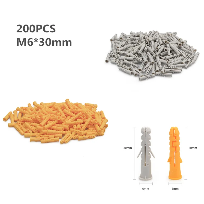 200 шт./компл. трубный компенсатор M6* 30 мм специальные внутренние подкладки для резиновой пробкой Пластик трубы нейлоновая Колонка Расширительных винтов якорная заглушка стены Вилки