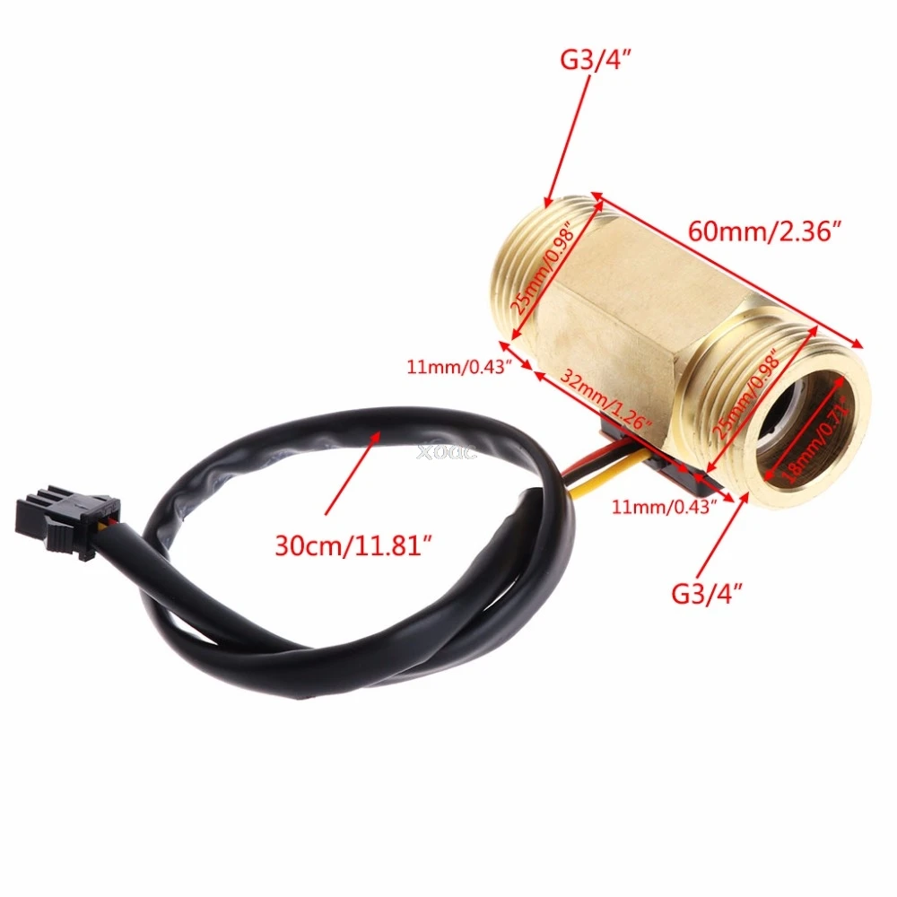 Датчик расхода воды G3/4 &quotG1/2'' Hall реле DN20 1 30 л/мин расходомер жидкости May08