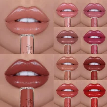 Nude lipgloss nude brilho shimmer batom à prova dwaterproof água longa duração hidratante lipgloss sexy mulher glitter líquido makeuptslm2