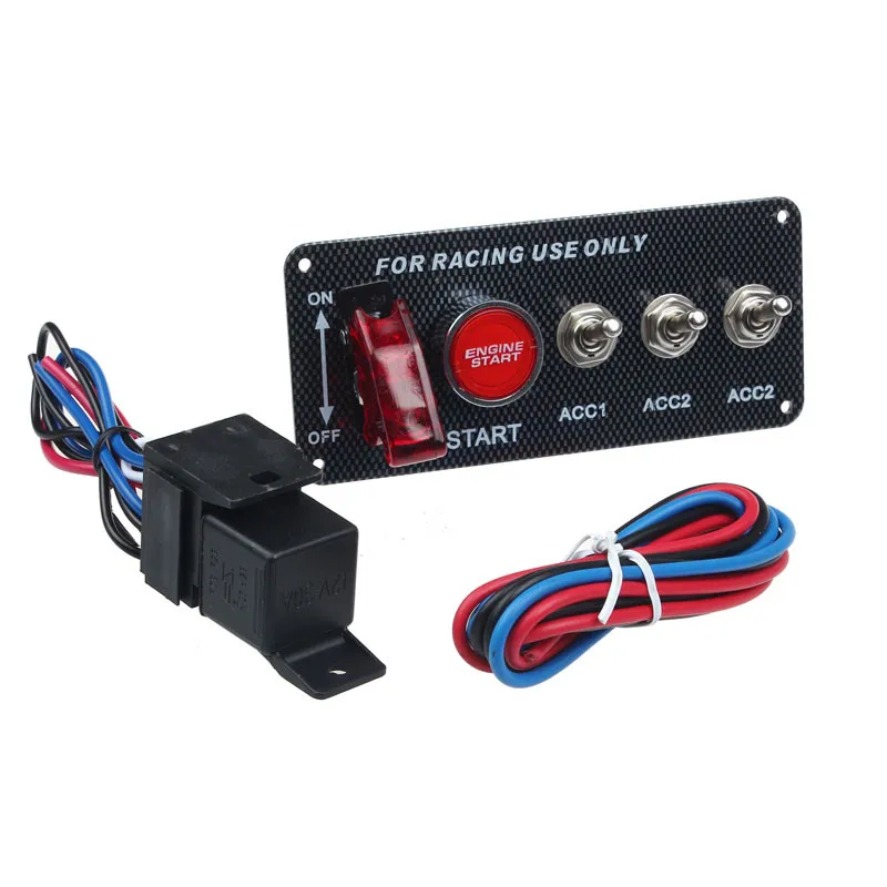 

12V LED Ignition Switch Panel Engine Start Push Button LED Toggle Ignition Switch Panel Engine Start Push Button#y4