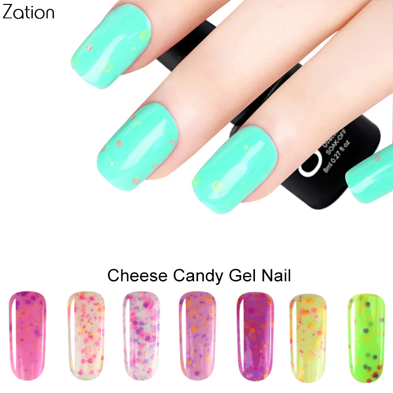 

Zation 8ML Cheese Gel Polish Glitter Nail Polish Nude Color Nail Gel Varnish Manicure Set blue place Glue Nail Art