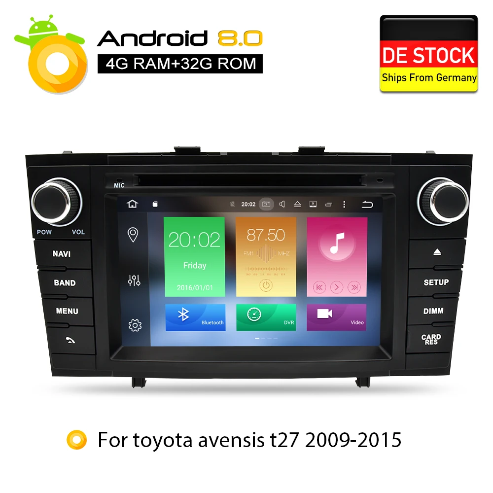 Android 8 0 Car DVD Stereo Multimedia Headunit For Toyota T27 Avensis 2009 2014 Auto PC