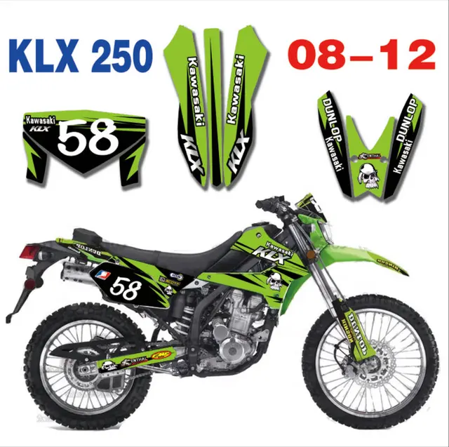New Design Motorcycle bike Graphics Stickers Background Decals For Kawasaki  KLX250 KLX 250 2008 2012|Car Stickers| - AliExpress