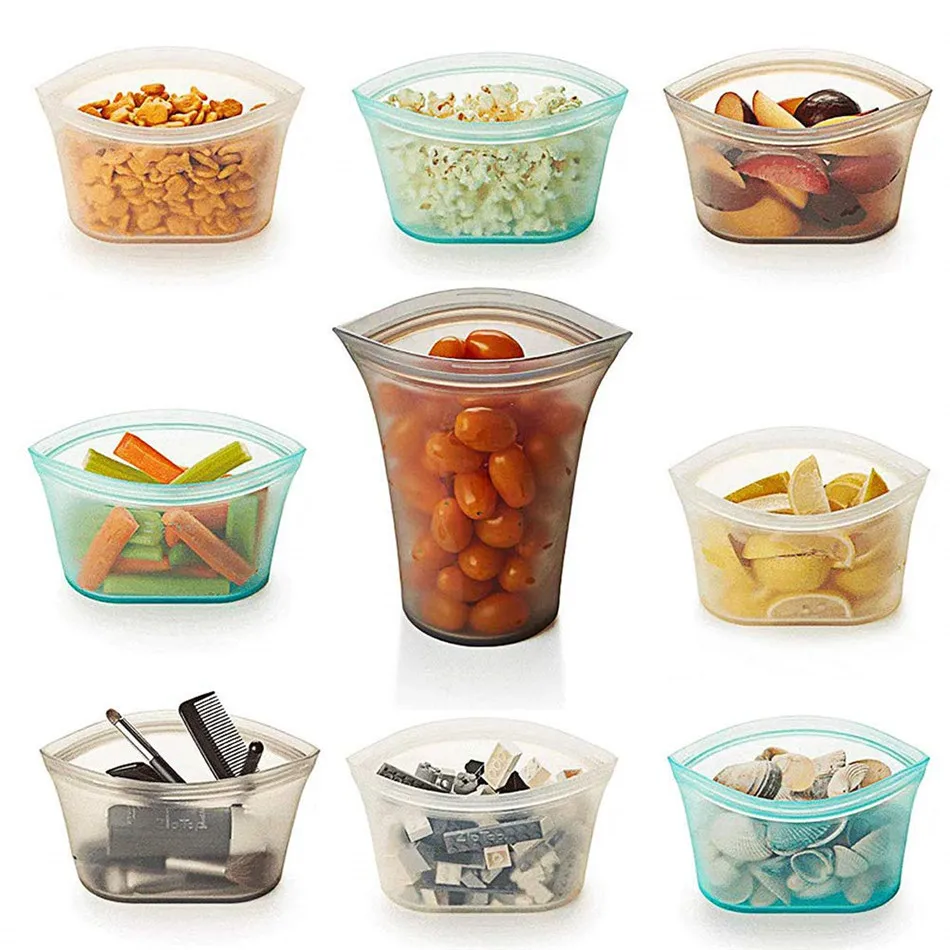 

VOGVIGO 2019 Hot Sale!Reusable Silicone Food Storage Bags Zip Leakproof Containers Multifunctional
